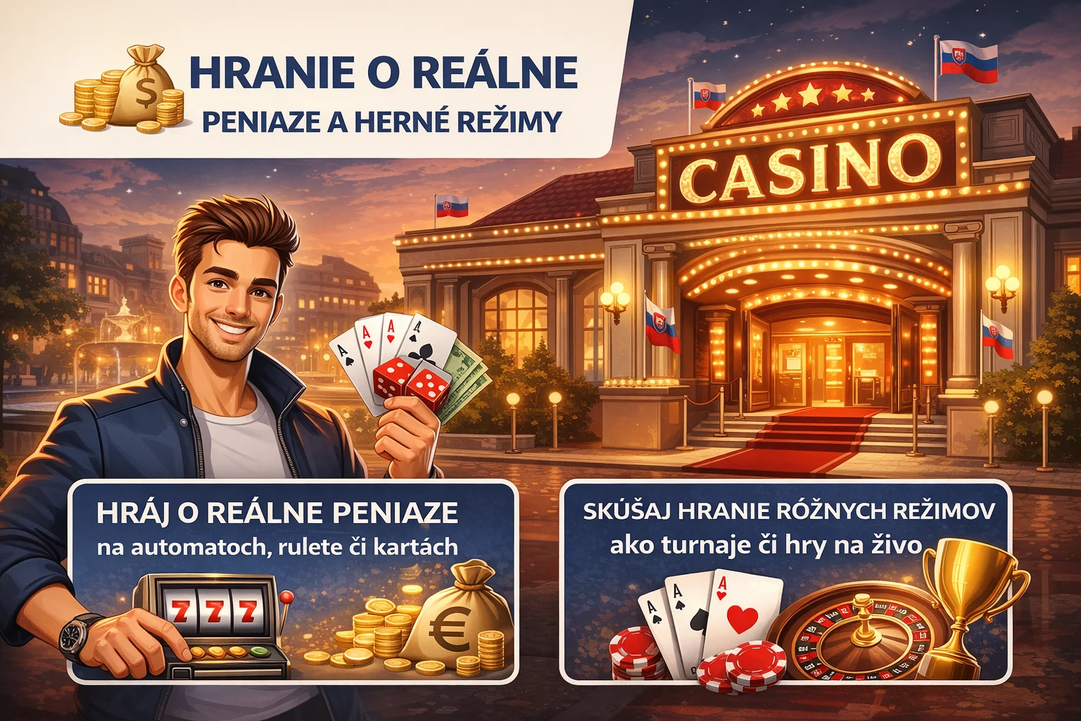 💰 Hranie o reálne peniaze a herné režimy